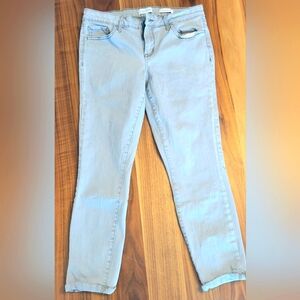 JESSICA SIMPSON light washed aqua rolled crop skinny jean size 10/30